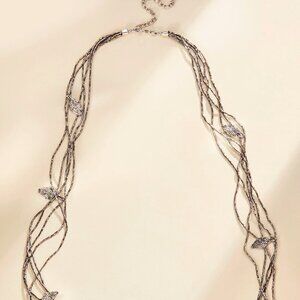 Vintage Inspired Victorian Beaded Necklace-Glass Beads and Iron